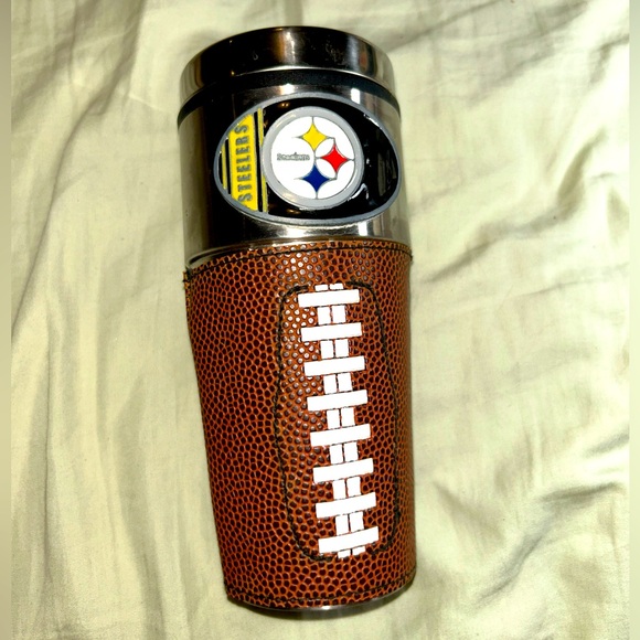 Pittsburgh Steelers Hot/Cold Tumbler W/Removable Football Sleeve - Picture 1 of 6